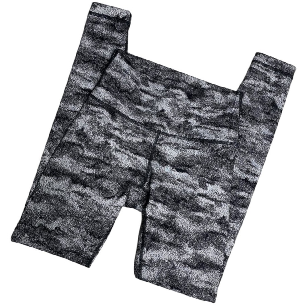 Lululemon Wunder Under Hi-Rise Leggings Sz 4 Luon Hazy Days Black White 28"